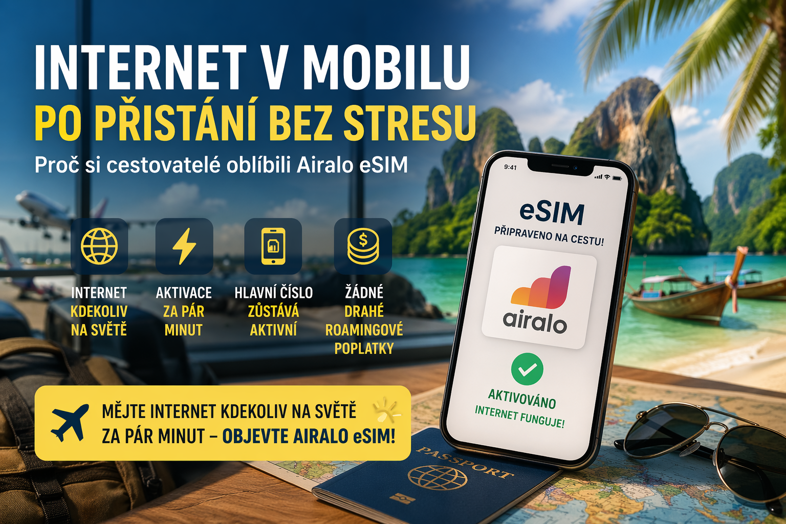 Internet v mobilu po přistání bez stresu: proč si cestovatelé oblíbili Airalo eSIM
