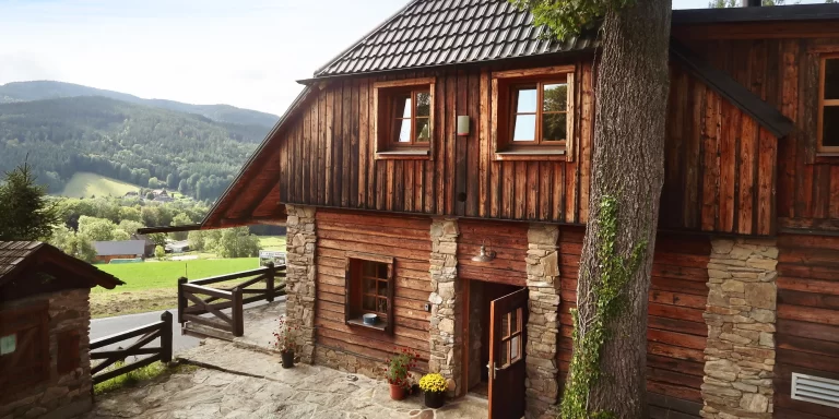 Roubenka na Šumavě s krásným výhledem, snídaně