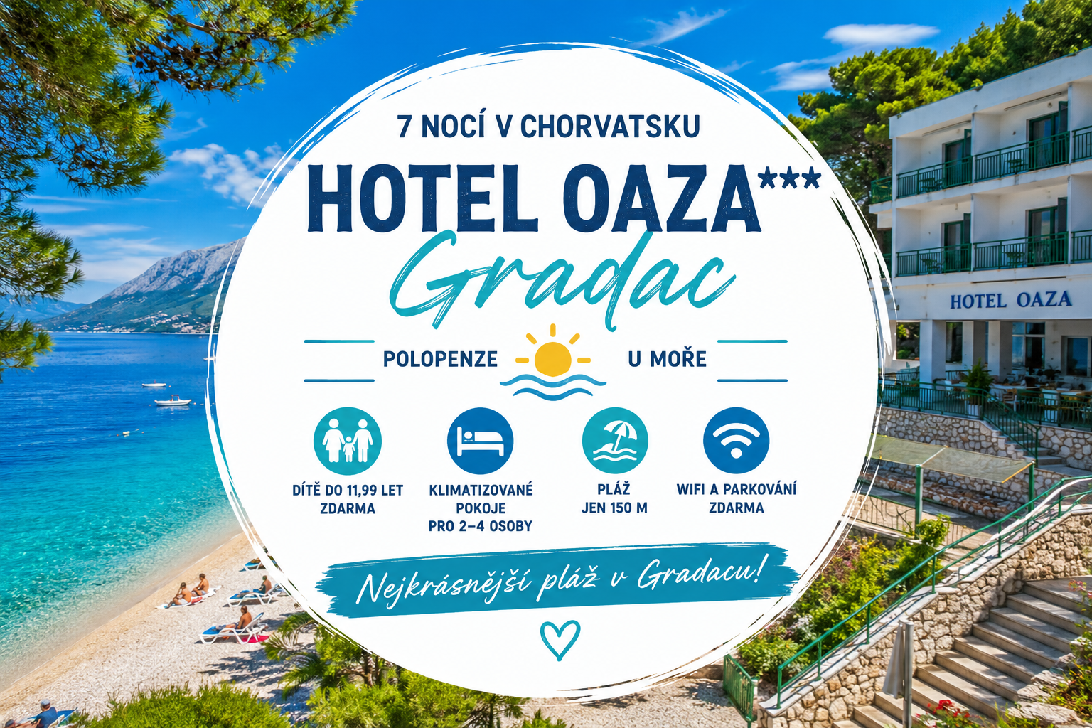 hotel Gradac Chorvatsko